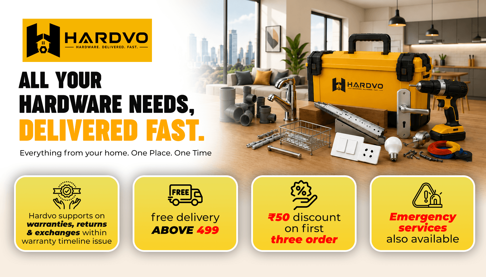 Hardvo hardware delivery banner